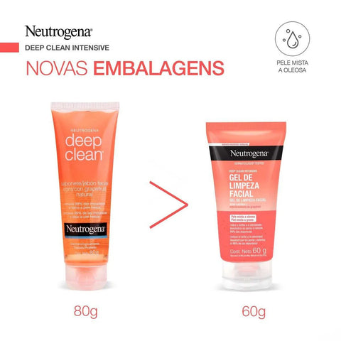 Gel de Limpeza Facial Neutrogena Deep Clean Intensive Pele Mista A Oleosa 60G