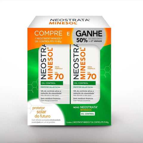 Kit Protetor Solar Facial Neostrata Minesol Oil Control  Sem Cor - FPS 70 + 70 - 40 g + 40 g