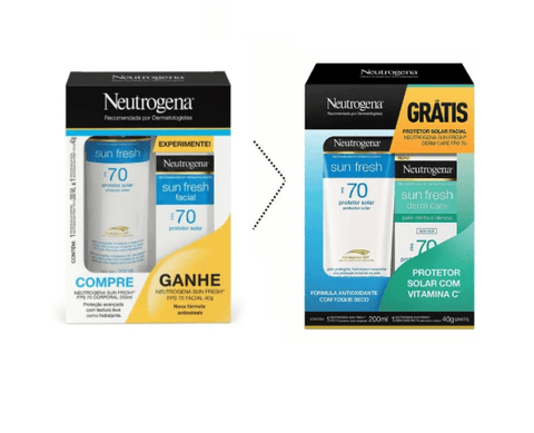 Kit Protetor Solar Neutrogena Sun Fresh Corporal + Facial  FPS 70 - 200 mL + 40 g