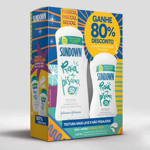 Kit Sundown Protetor Solar Praia & Piscina  FPS 50 + 50 - 200 mL + 120 mL