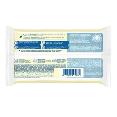 Lenço Umedecido Johnson's Baby  Recém Nascido  48 Unidades