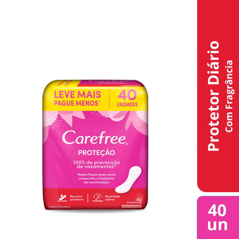 Protetor Diário Carefree Original Com Perfume, 40 Unidades