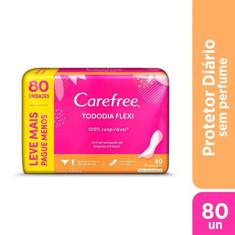Protetor Diário Carefree Tododia Flexi Com 80 Unidades (Leve 80, Pague 60)
