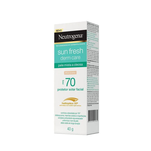 Protetor Solar Facial Neutrogena Sun Fresh Derm Care  Pele Clara - Mista a Oleosa - FPS 70 - 40 g
