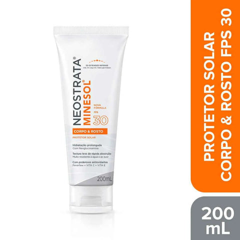 Protetor Solar Neostrata Minesol Corpo & Rosto  FPS 30 - 200 mL
