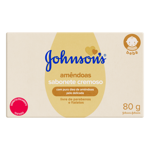 Sabonete em Barra Johnson's Baby  80 g - Óleo de Amendoas