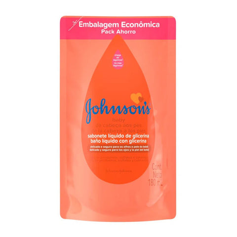 Sabonete Líquido Johnson's Baby Refil  Da Cabeça aos Pés - 180 mL