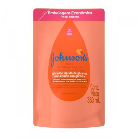 Sabonete Líquido Johnson's Baby Refil  Da Cabeça aos Pés - 380 mL