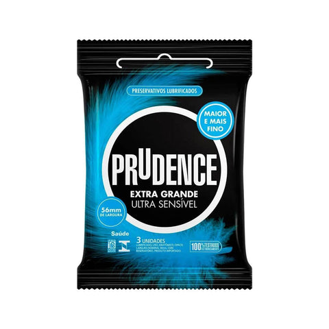 Preservativo  Prudence Extra Grande Ultra Sensível com 3 Unidades