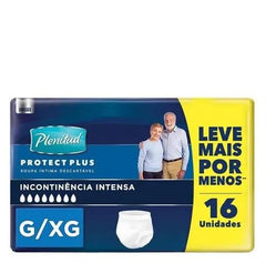 Fralda Geriátrica Plenitud  Active Plus - Tamanho G/XG - 16 Unidades