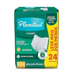 Fralda Geriátrica Plenitud Classic  Tamanho G/XG - 24 Unidades