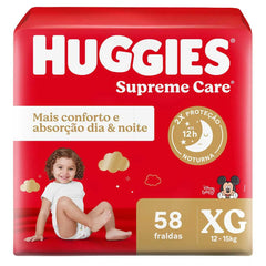Fralda Huggies Supreme Care  Tamanho XG - 58 Unidades
