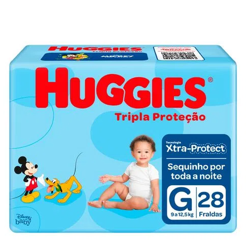 Fralda Huggies Tripla Proteção  Tamanho G - 28 Unidades