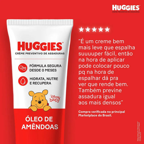 Kit Creme Preventivo de Assaduras Huggies Óleo de Amêndoas 3 Unidades de 80g Cada
