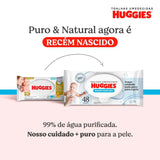 Lenço Umedecido Huggies  Puro e Natural  48 Unidades