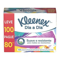 Lenços de Papel Kleenex Classic  Folha Dupla - 100 Unidades