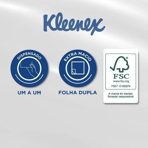 Lenços de Papel Kleenex Classic  Folha Dupla - 50 Unidades