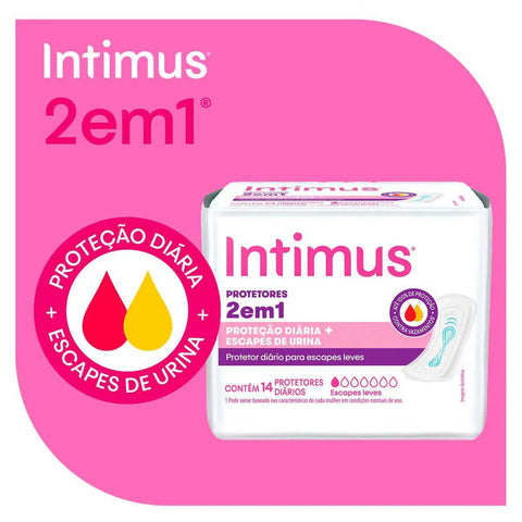 Protetor Diário Intimus 2 Em 1 - 14 Unidades