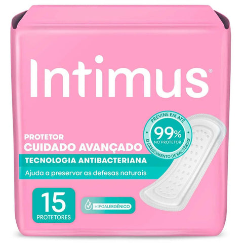 Protetor Diário Intimus Days Antibacteriano, Sem Abas Com 15 Unidades
