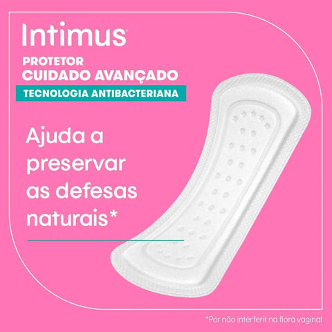Protetor Diário Intimus Days Antibacteriano, Sem Abas Com 15 Unidades
