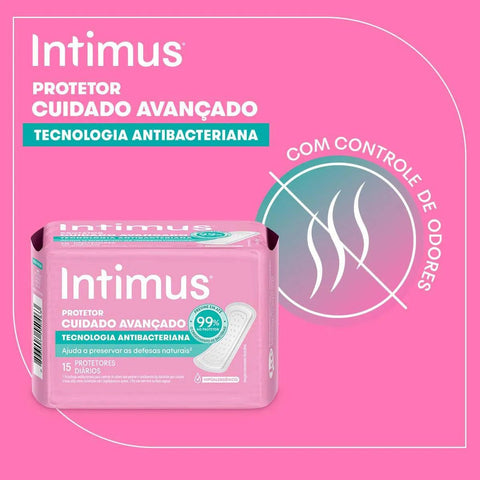 Protetor Diário Intimus Days Antibacteriano, Sem Abas Com 15 Unidades