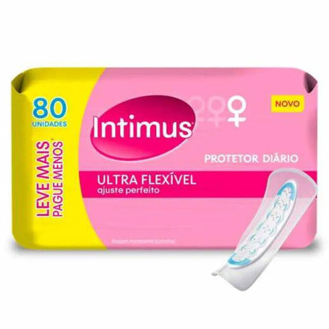 Protetor Diário Intimus Days Ultra Flexível, Sem Abas, Pacote Com 80 Unidades