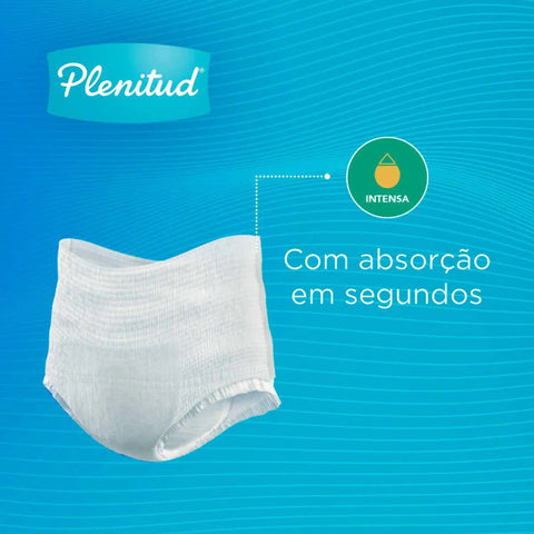 Roupa Íntima Descartável Plenitud Classic Unissex P/M Absorção Intensa 16 Unidades