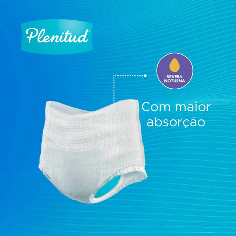 Roupa Íntima Descartável Unissex Plenitud Noturna G/Xg Absorção Intensa 14 Unidades