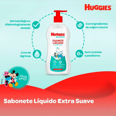Sabonete Huggies Líquido Extra Suave Cabeca Aos Pes Refil 200 Ml