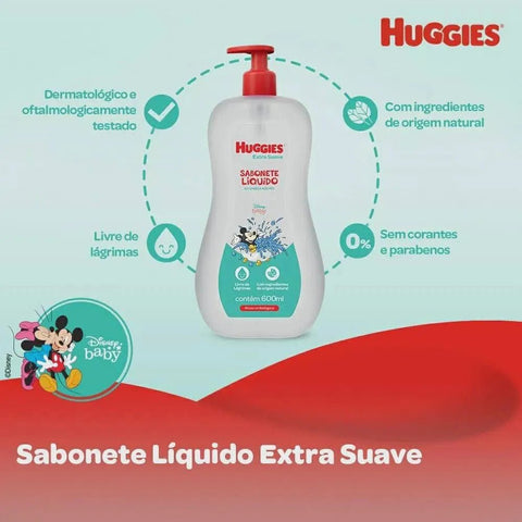 Sabonete Líquido Da Cabeça Aos Pés Huggies Extra Suave 600ml