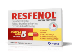Resfenol  400mg + 4mg + 4mg - 20 Unidades - Cápsula
