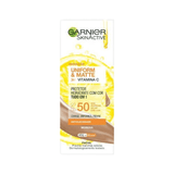 Protetor Solar Facial Garnier Uniform & Matte Vitamina C  Morena - FPS 50 - 40 g