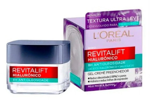 Gel Creme Preenchedor Antioleosidade L'Oréal Paris Revitalift Hialurônico 49G