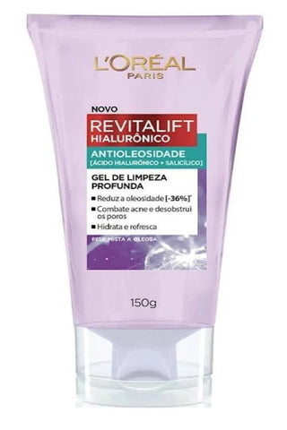 Gel de Limpeza Facial Antioleosidade L'Oréal Paris Revitalift Hialurônico 150G