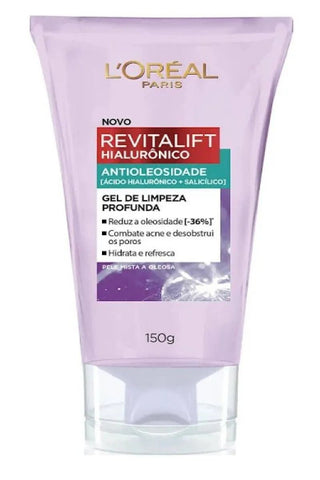 Gel de Limpeza Facial Antioleosidade L'Oréal Paris Revitalift Hialurônico 150G