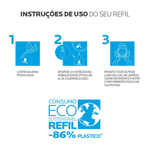 Gel Para Limpeza Facial La Roche-Posay Effaclar Alta Tolerância Refil  240 g