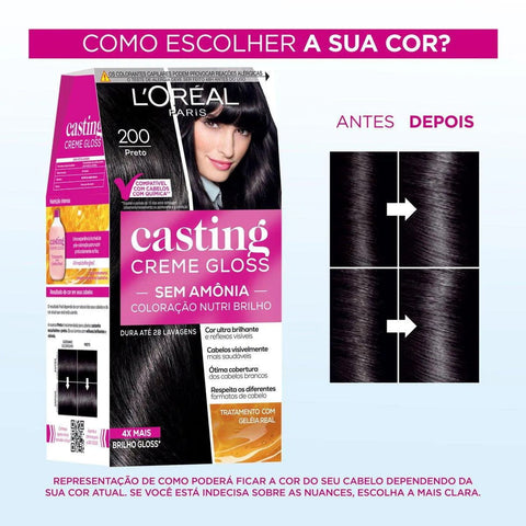 Kit Casting Gloss Tintura Creme 200 Preto