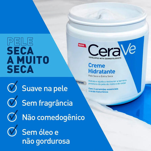 Kit CeraVe Creme Hidratante + Gel de Limpeza  454 g + 40 g