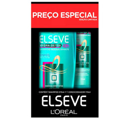 Kit Elseve Hydra Detox Shampoo, 1 Unidade Com 375Ml + Condicionador, 1 Unidade Com 170Ml