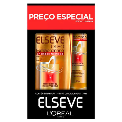 Kit Elseve Óleo Extraordinário Nutrição Shampoo Com 375Ml + Condicionador Com 170Ml, Preço Especial