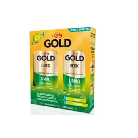 Kit Niely Gold Detox Shampoo Com 275Ml + Condicionador Com 175Ml