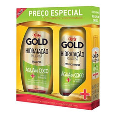 Kit Niely Gold Hidratação Milagrosa Água de Coco Shampoo, 300Ml + Condicionador, 200Ml