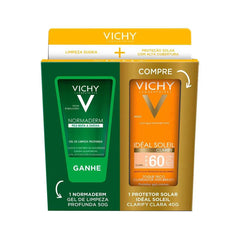 Kit Vichy Protetor Solar Facial Capital Soleil Hydra-Matte + Gel de Limpeza Facial Profunda Normaderm  Clara - FPS 60 - 40 g + 50 g