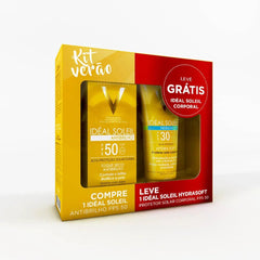 Kit Vichy Protetor Solar Idéal Soleil Antibrilho + Idéal Soleil Hydra Soft  FPS 50 - 40 g + 120 mL