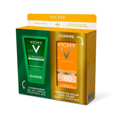 Kit Vichy Protetor Solar Idéal Soleil Clarify + Gel de Limpeza Normaderm  Claro - FPS 60 - 40 g + 40 g
