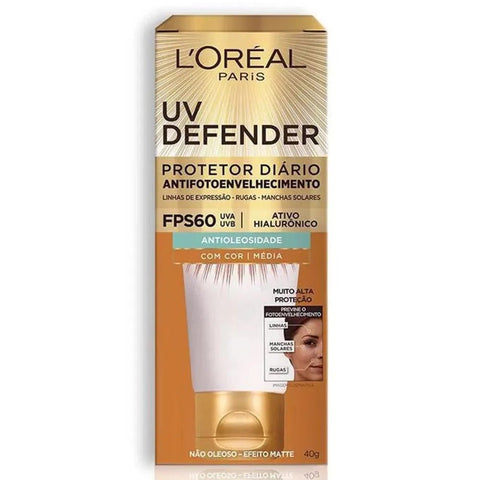 Protetor Facial FPS 60 L'Oreal UV Defender Médio 40g