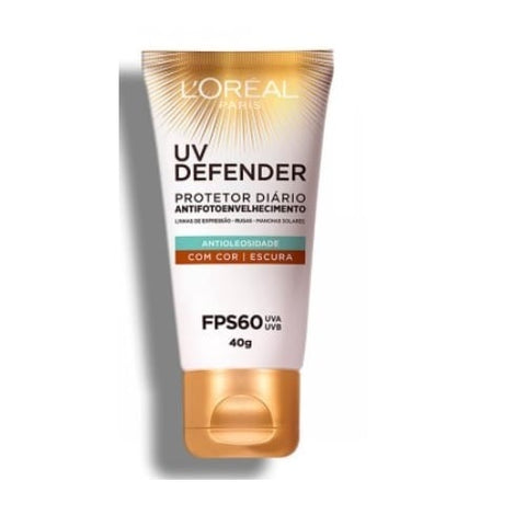 Protetor Facial FPS60 L'Oreal UV Defender Escuro 40g