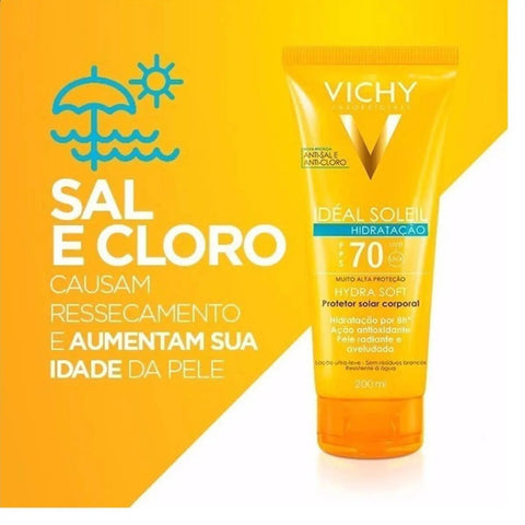 Protetor Solar Corporal Vichy Idéal Soleil Hydrasoft  FPS 70 - 200 mL
