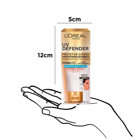 Protetor Solar Facial L'Oréal UV Defender  FPS 60 - 40 g