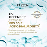 Protetor Solar Facial L'Oreal UV Defender FPS 60 Antioleosidade Claro 40g